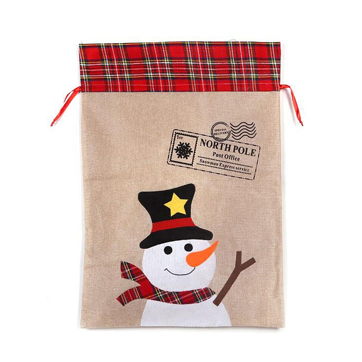Christmas Sack Snowman (Size 50x70 Cm)