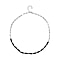 Black Onyx Necklace (Size - 20 With 2 Inch Extender) in Pure White Stainless Steel 36.00 Ct.