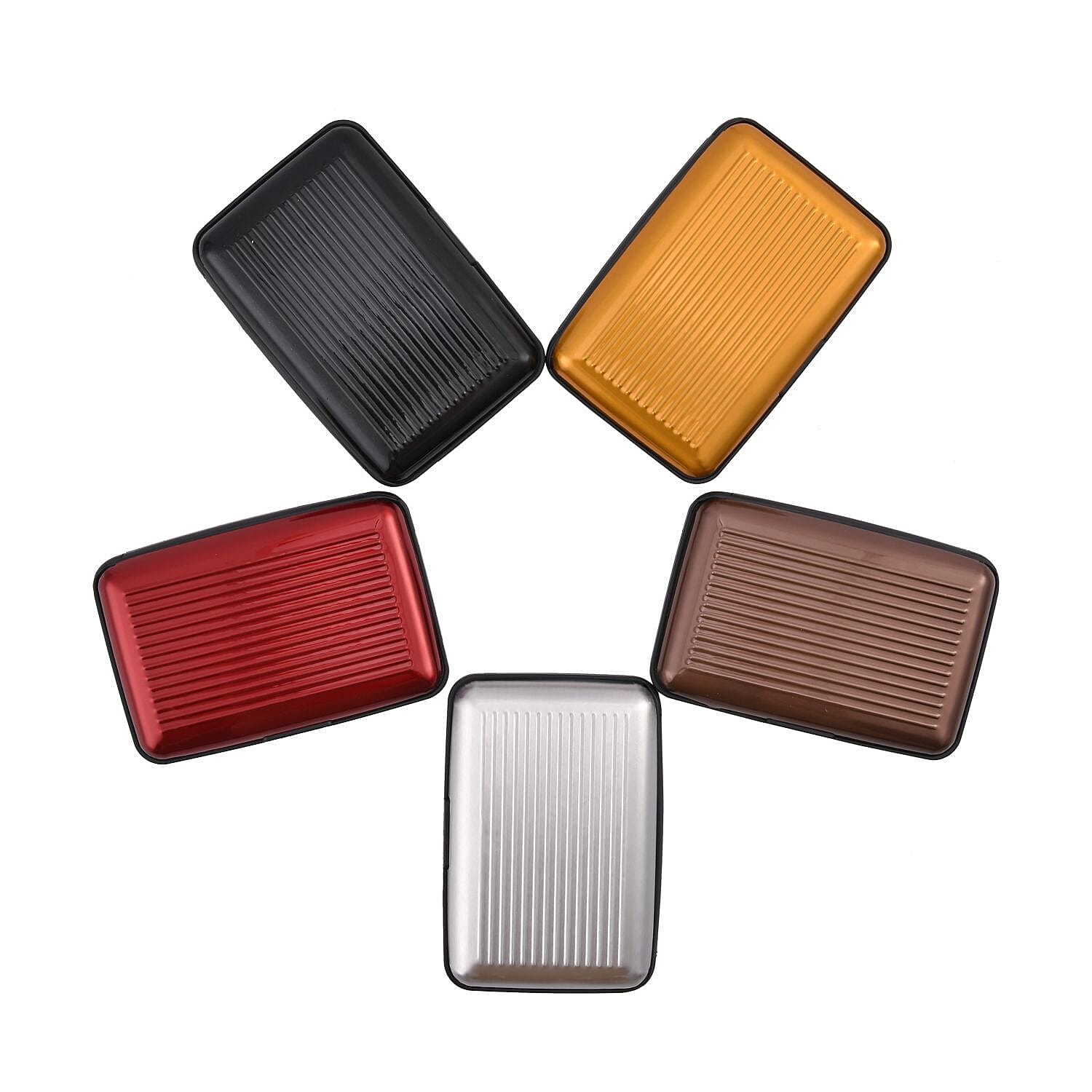 Set of 5 - RFID Blocking Card Holder (Size 10x7 cm) - Multi