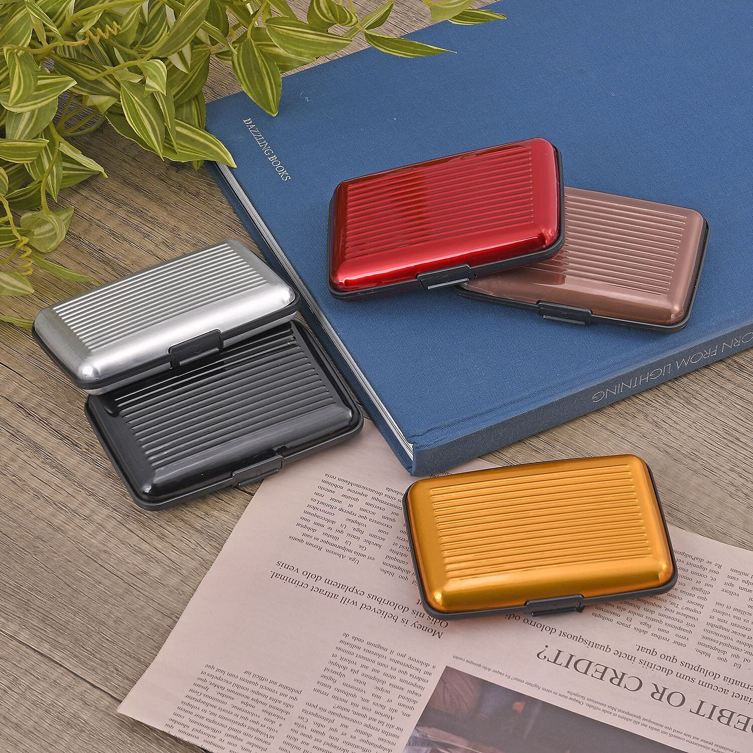 Set of 5 - RFID Blocking Card Holder (Size 10x7 cm) - Multi