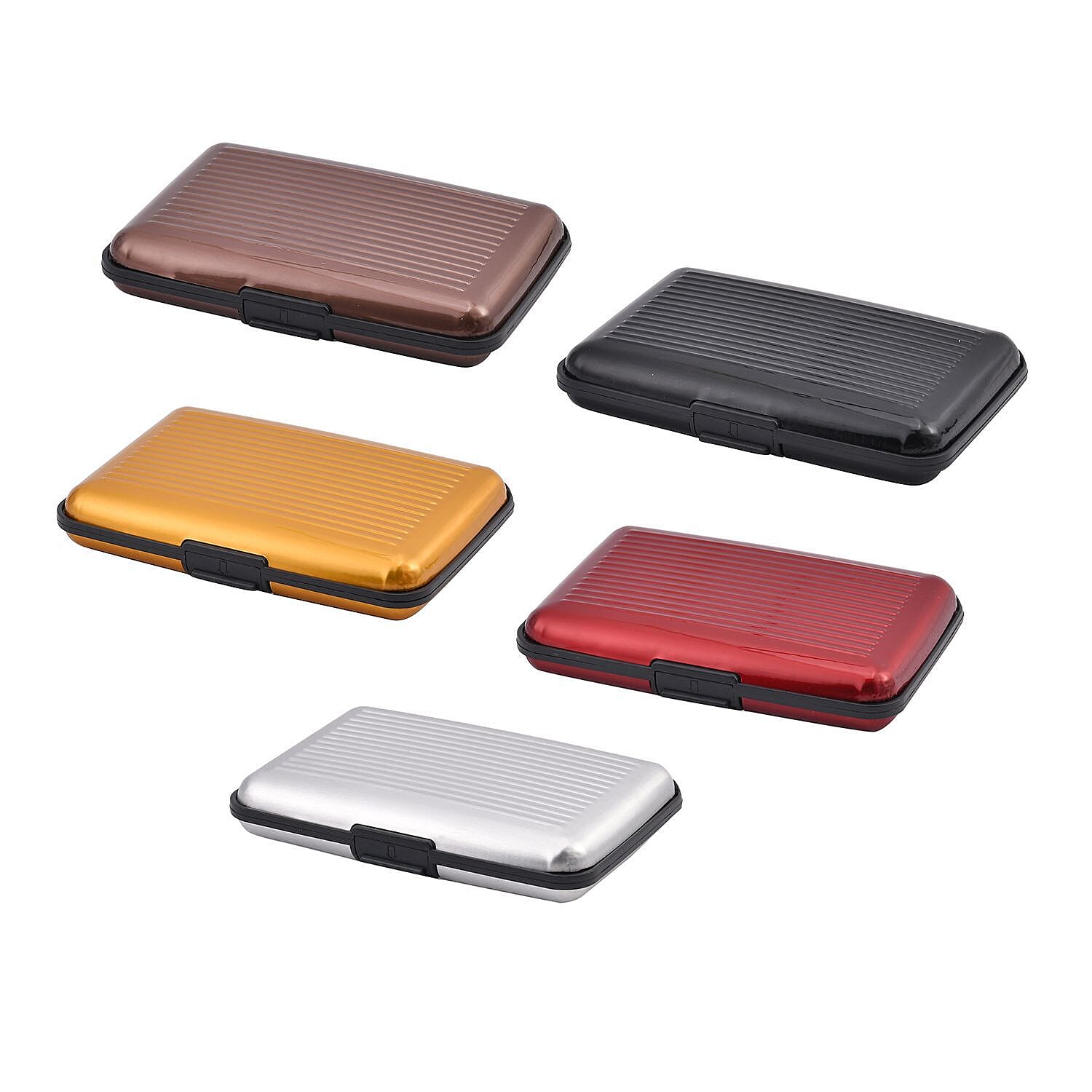 Set of 5 - RFID Blocking Card Holder (Size 10x7 cm) - Multi
