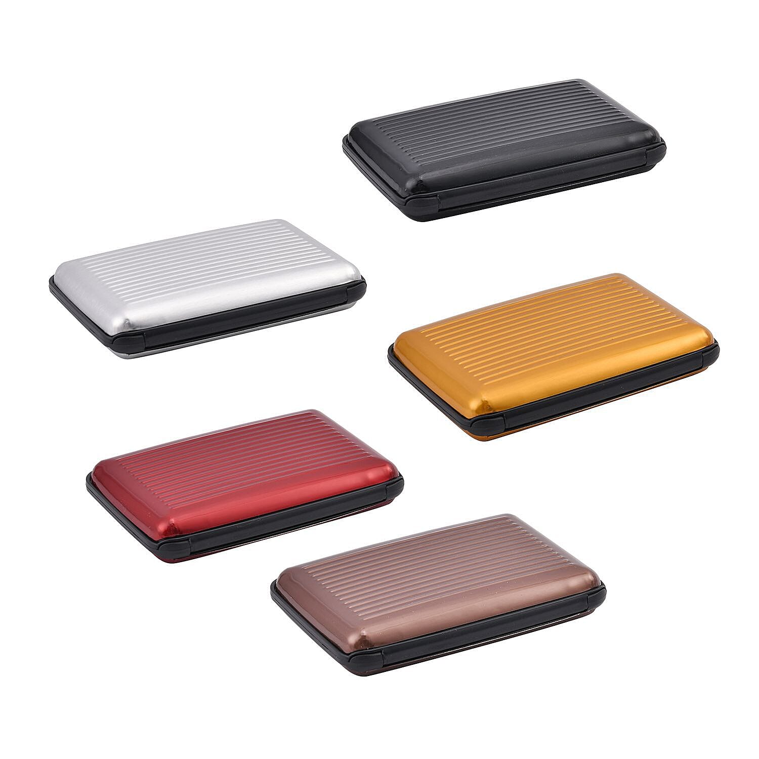 Set of 5 - RFID Blocking Card Holder (Size 10x7 cm) - Multi