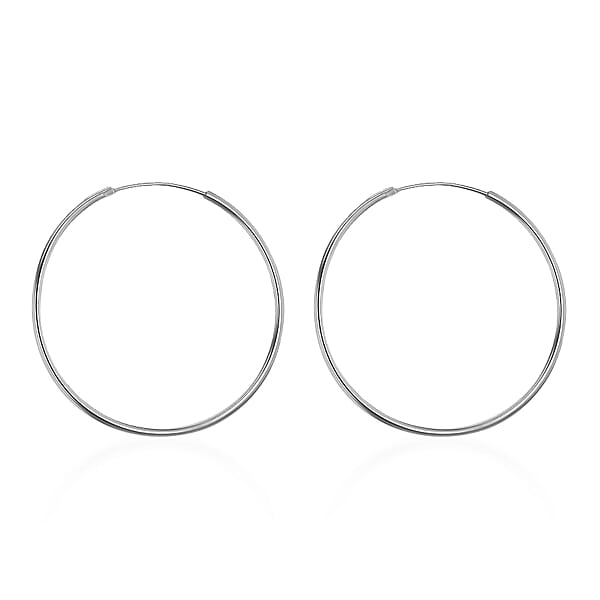 Close Out Deal Sterling Silver Hoop Earrings (With Clasp) 7274574 TJC