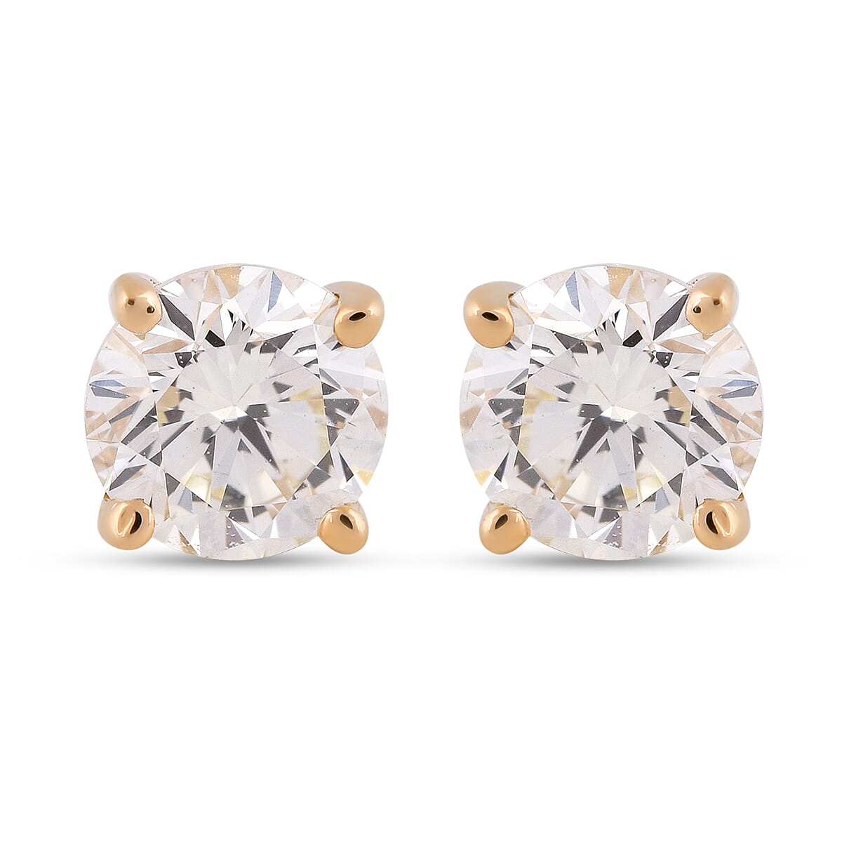 ILIANA 18K Yellow Gold Natural Yellow Diamond (VS) Earrings (with Screw Back) 0.65 Ct.