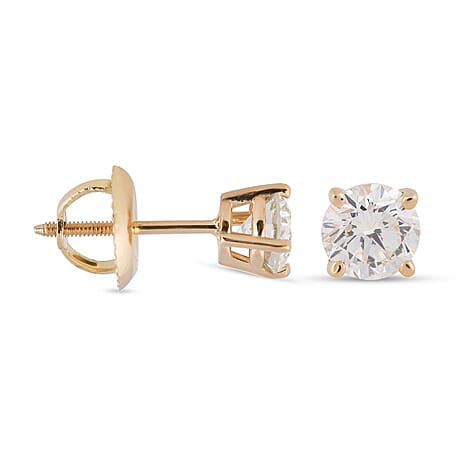 ILIANA 18K Yellow Gold Natural Yellow Diamond (VS) Earrings (with Screw Back) 0.65 Ct.