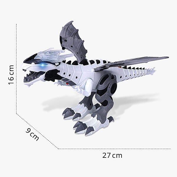 Electric Remote Control Walking Dinosaur Fire Breathing with Noise Effect and LED Light (Size47x10 Cm)