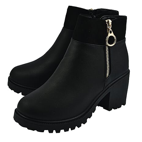 Manchester Closeout Zipper Ankle Boots (Size 4) - Black