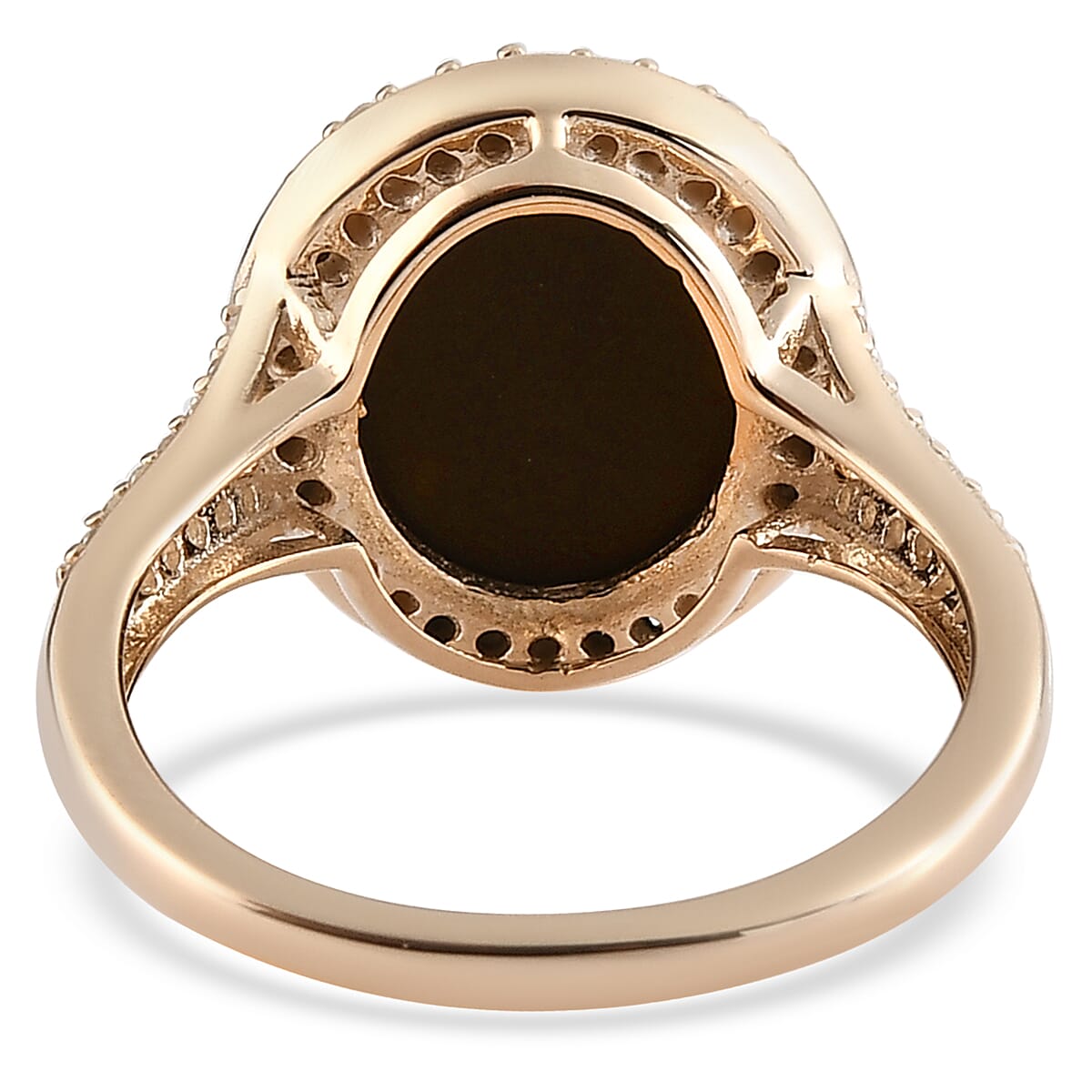 9K Yellow Gold Ammolite and Diamond Ring 2.30 Ct. 9K Yellow Gold Ammolite and Diamond Ring 2.30 Ct.