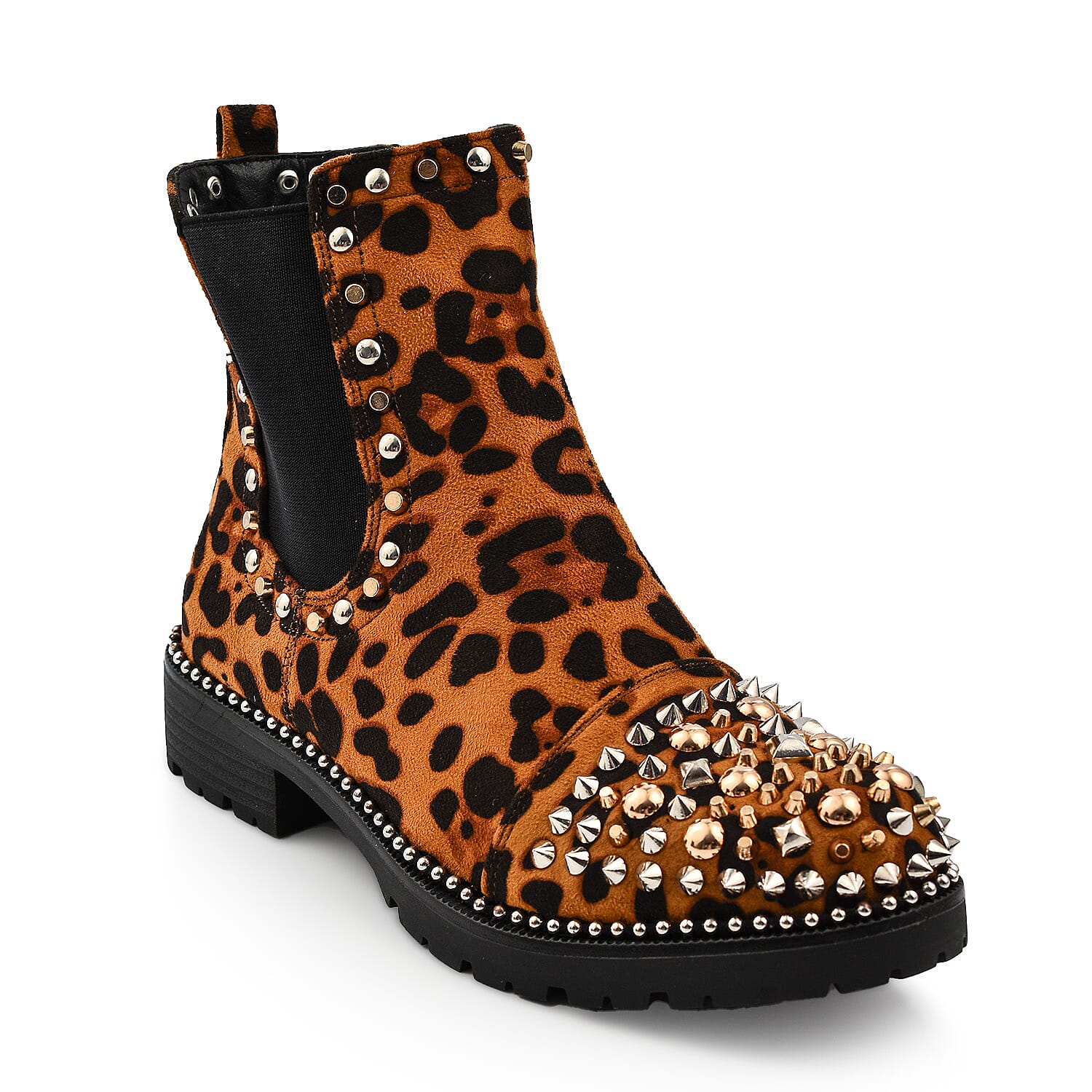 Manchester Closeout Leopard Print Pull on Ankle Boots (Size 3)