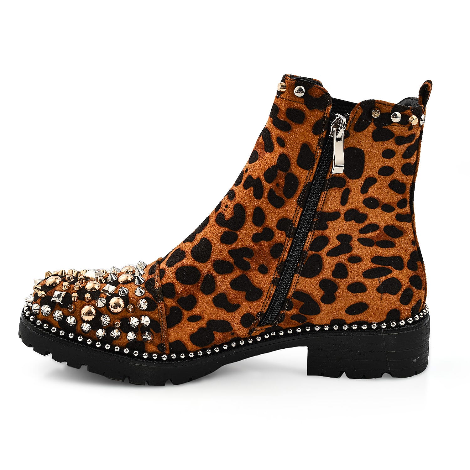 Manchester Closeout Leopard Print Pull on Ankle Boots (Size 3)