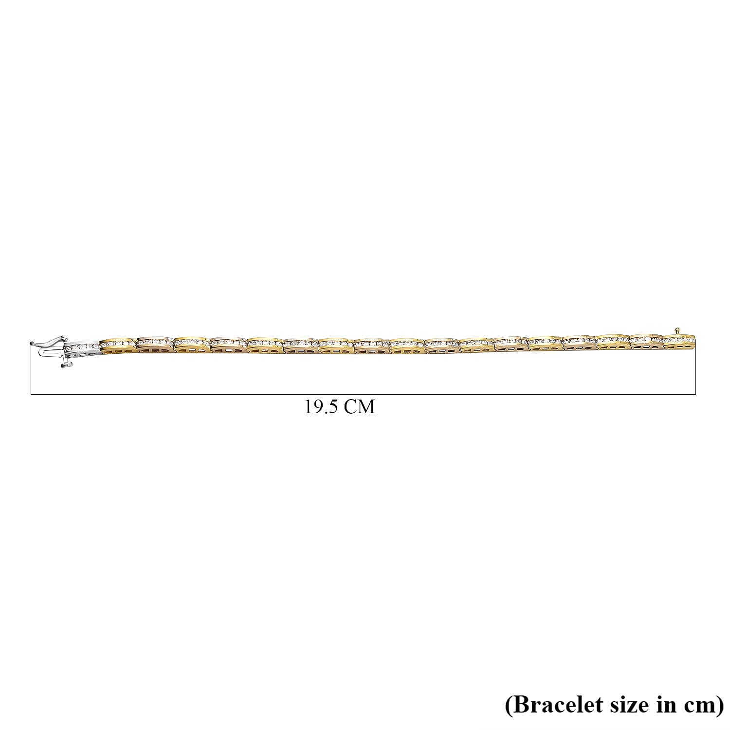 NY Close Out- 14K White and Yellow Gold Diamond (I1-G-H) Bracelet (Size - 7.25) 2.00 Ct, Gold Wt. 14.00 Gms