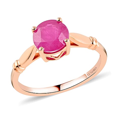 14K Rose Gold Natural AAA Mozambique Ruby Ring 1.50 Ct.