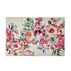 Homesmart Peony Pattern Crystal Velvet Rug (Size 120x80 cm) - Rose