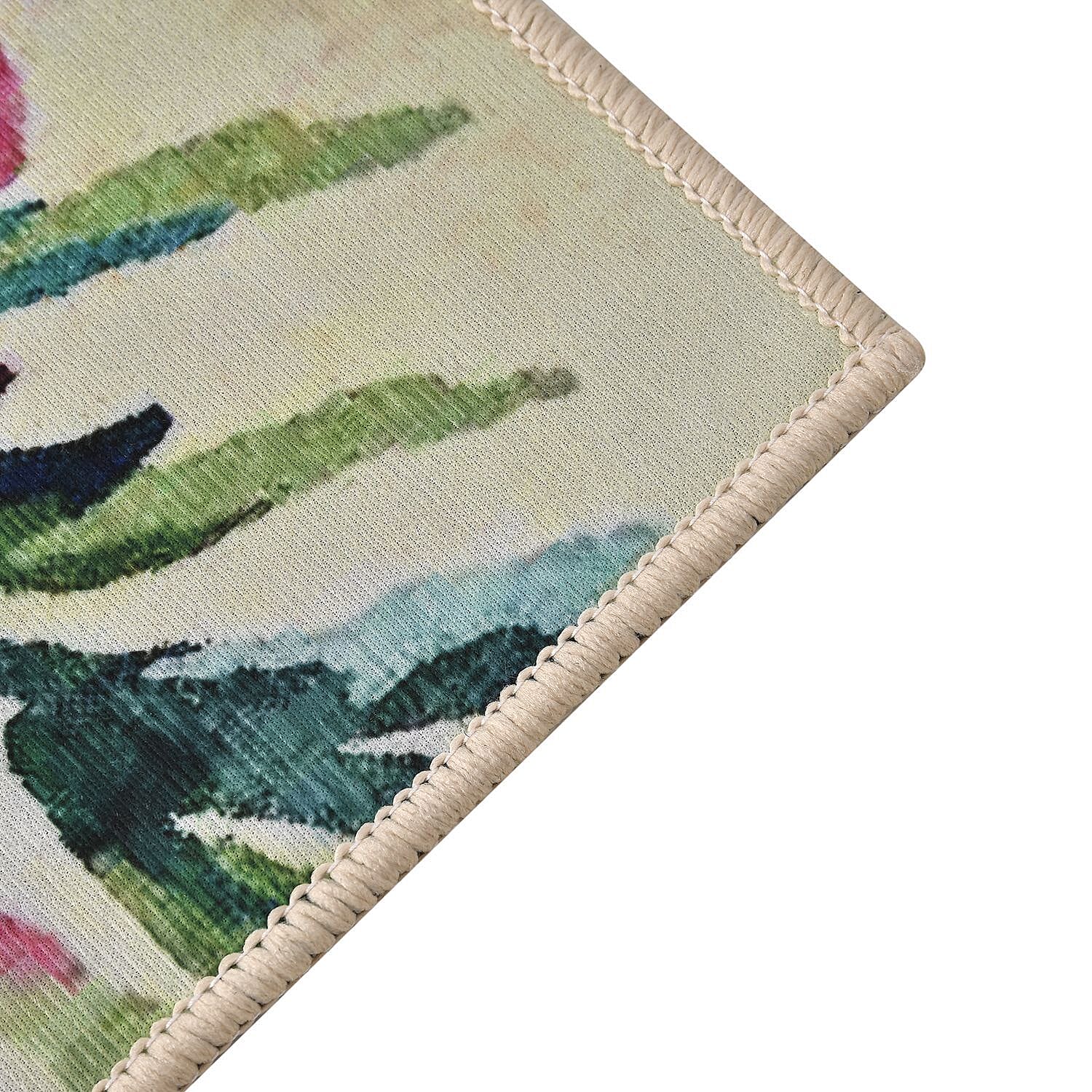 Homesmart Peony Pattern Crystal Velvet Rug (Size 120x80 cm) - Rose