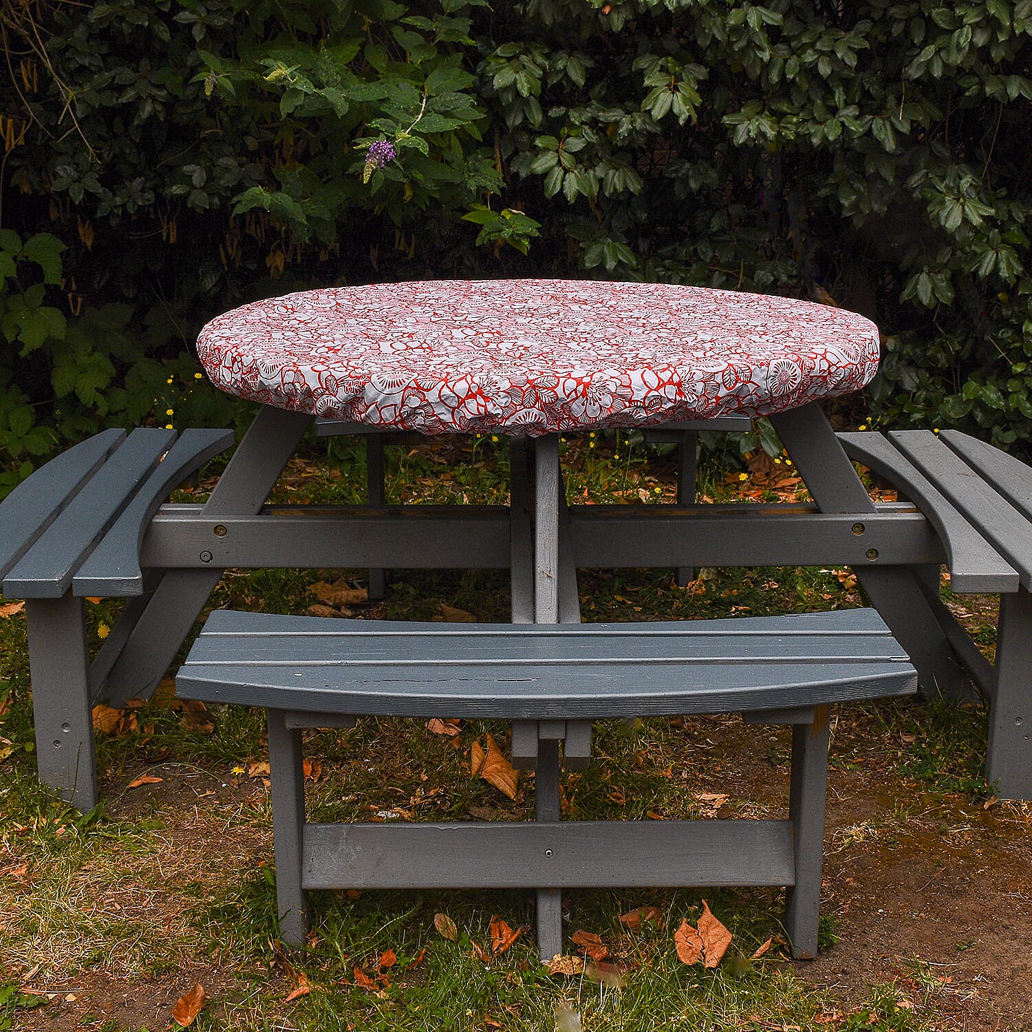 Homesmart Floral Pattern Round Table Cloth (Size 140 cm) - Orange