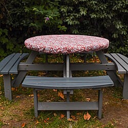 Homesmart Leaves Pattern Round Table Cloth (Size 140 cm) - White and Multi