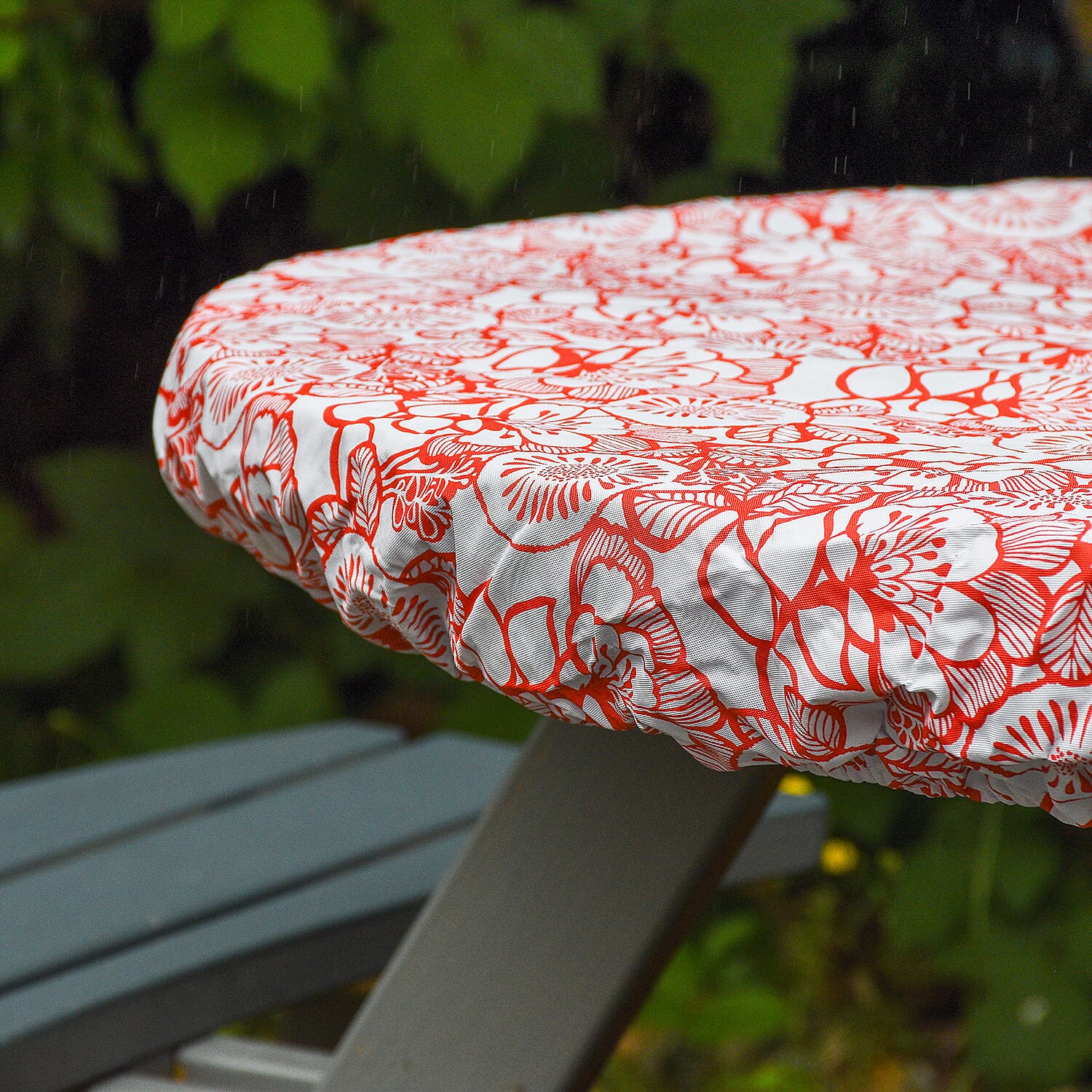 Homesmart Floral Pattern Round Table Cloth (Size 140 cm) - Orange