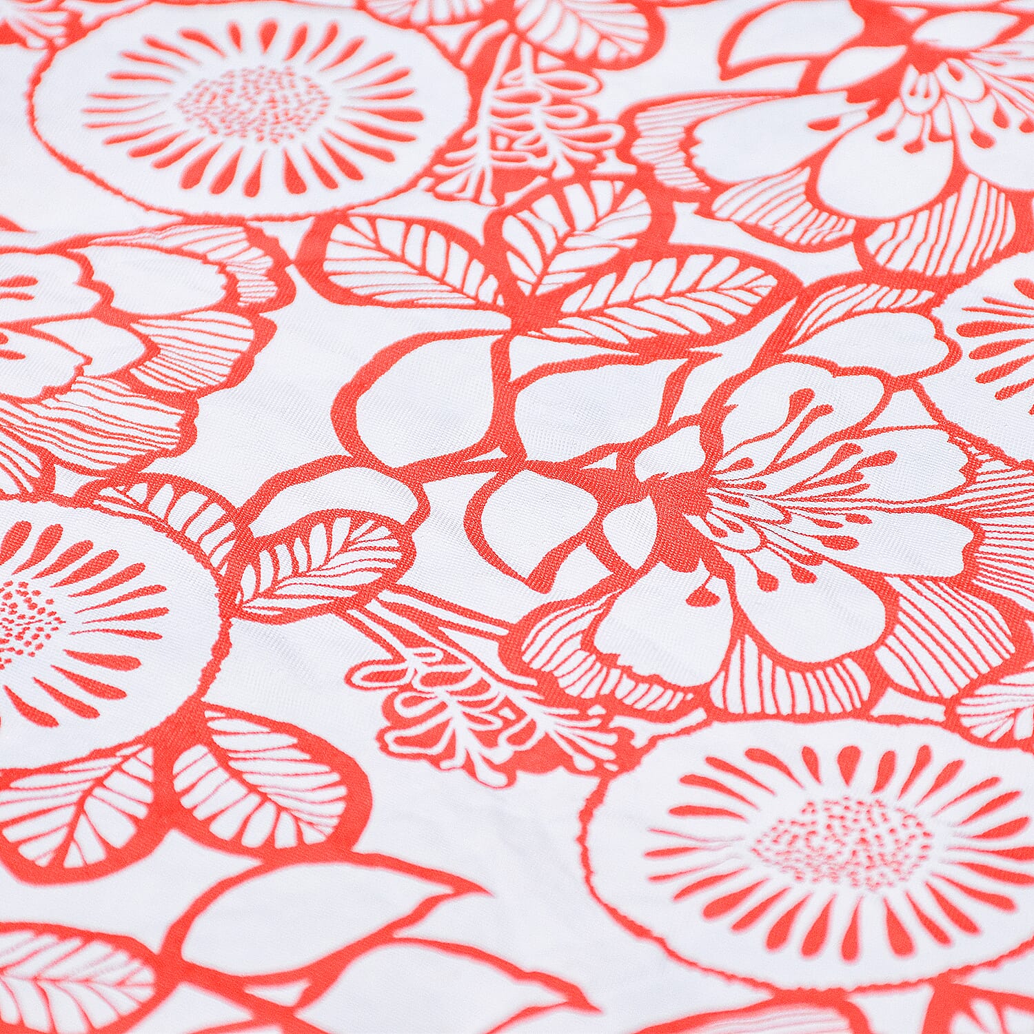 Homesmart Floral Pattern Round Table Cloth (Size 140 cm) - Orange