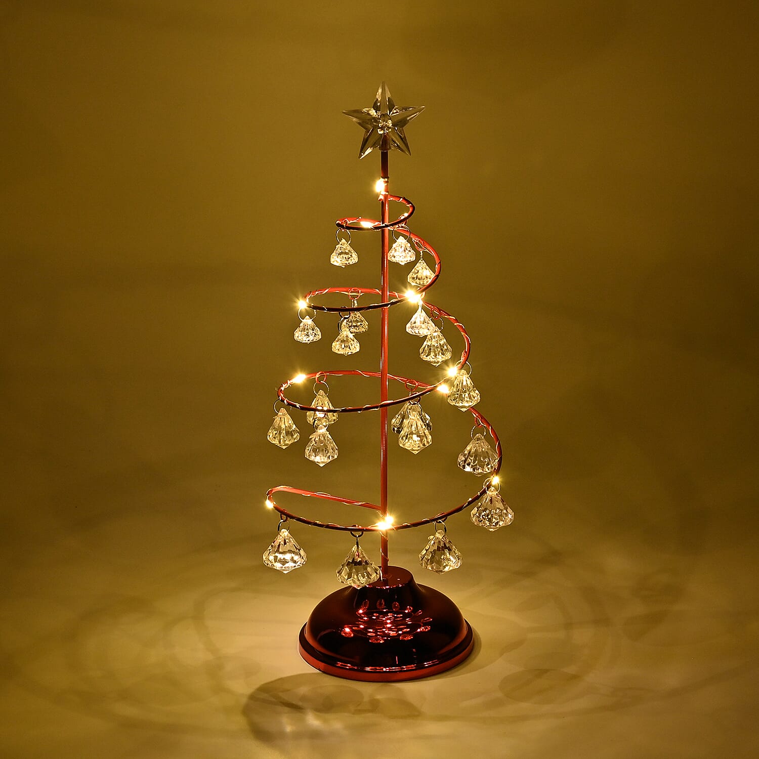 Strings Christmas LED Tree Design Night Lamp (Size 33x13x13cm) (3xAAA Batteries - Not Incl.) - Red