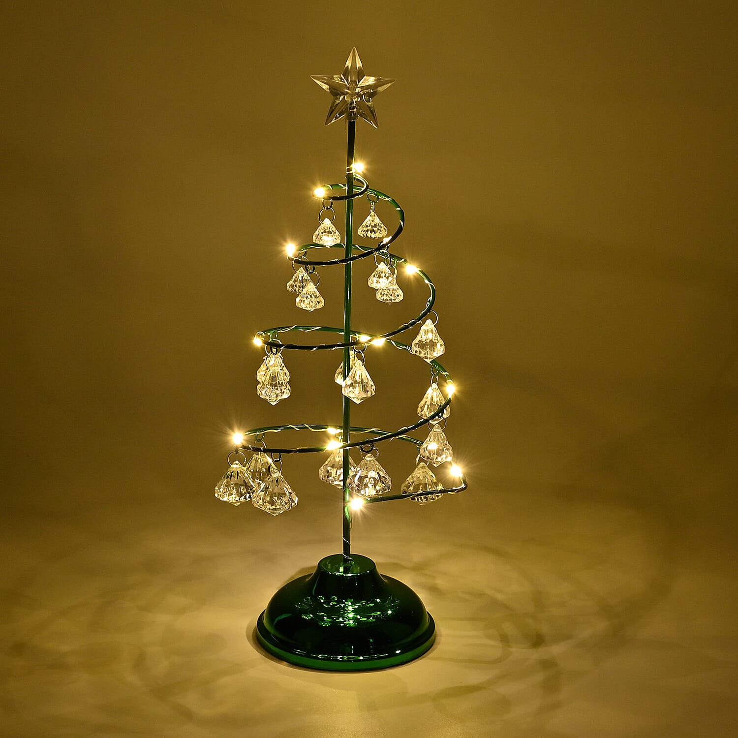 Strings Christmas LED Tree Design Night Lamp (Size 33x13x13cm) (3xAAA Batteries - Not Incl.) - Green