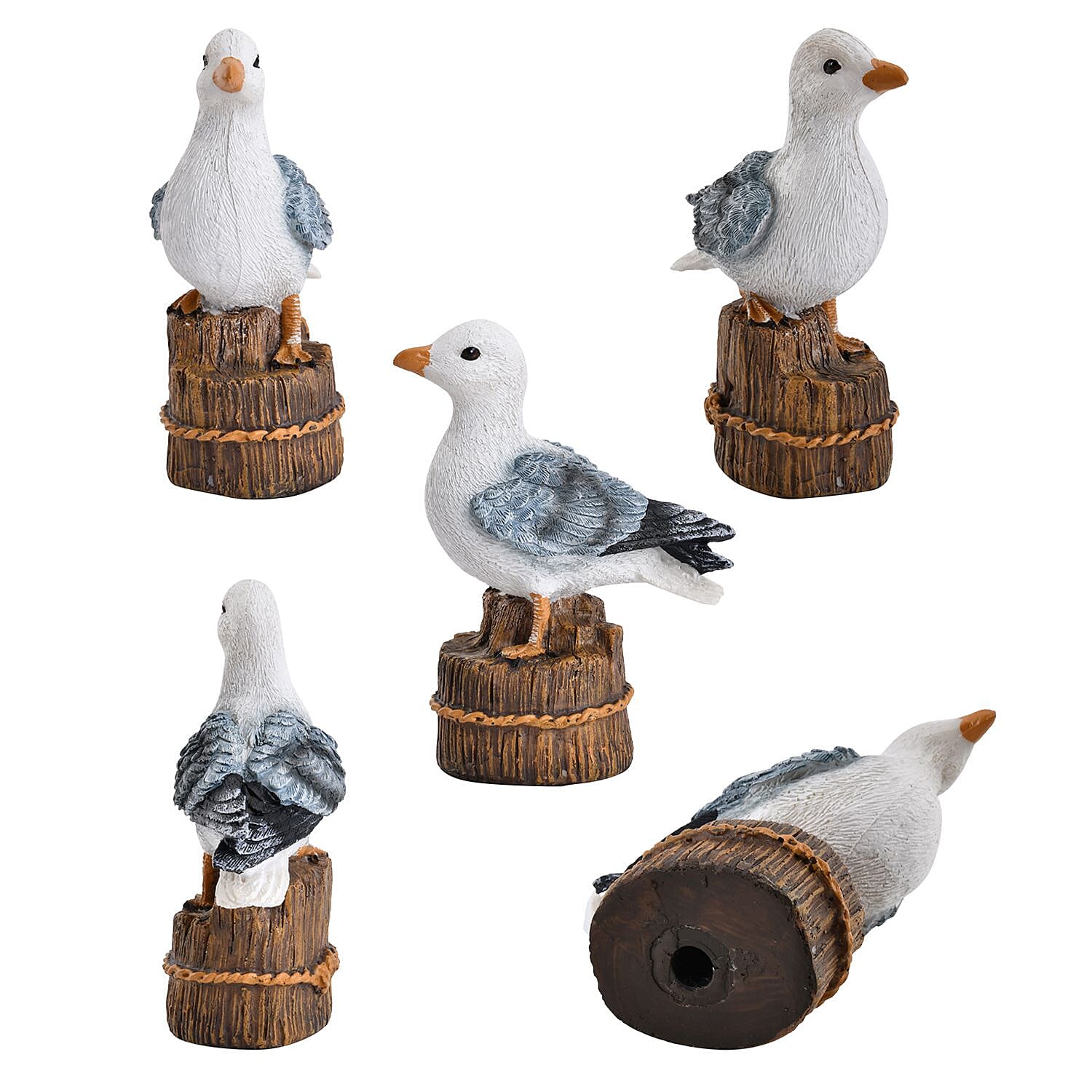 LED Solar Garden Pigeon Stake Light (Size 42x10x7 cm) - White & Grey