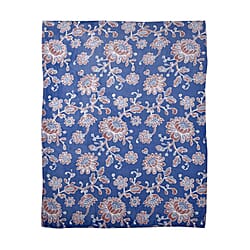 Floral Pattern Flannel Blanket (King Size, 200x150 cm) - Green