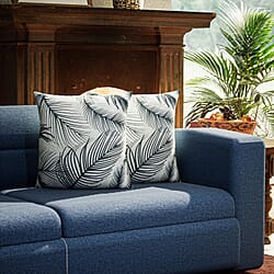 TJC Essentials Set of 2 - Palm Leaves Pattern Cushion (Size - 43cm) - Greyish Green