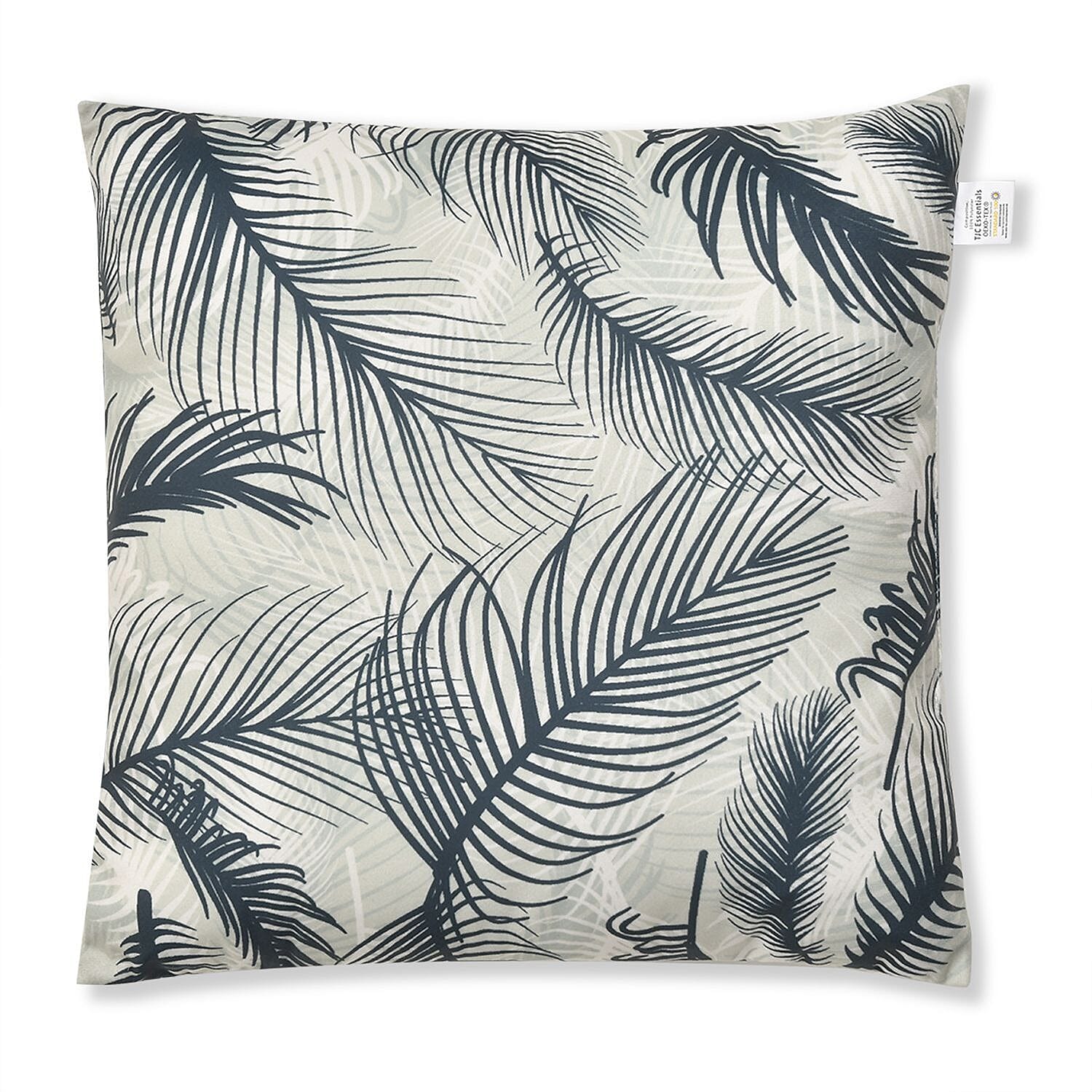 Set of 2 - Palm Leaves Pattern Cushion (Size - 43cm) - Greyish Green