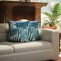 TJC Essentials Set of 2 - Palm Leaves Pattern Cushion (Size - 43cm) - Greyish Green