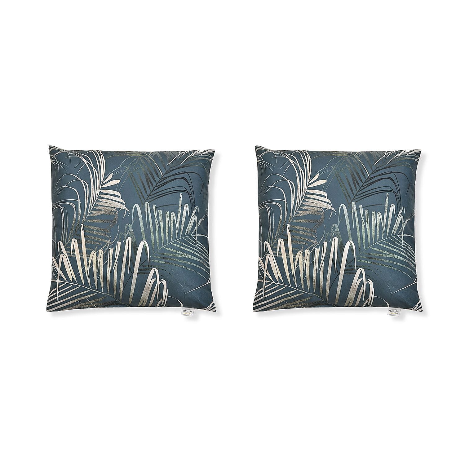 Set of 2 - Palm Leaves Pattern Cushion (Size - 43cm) - Dark Green