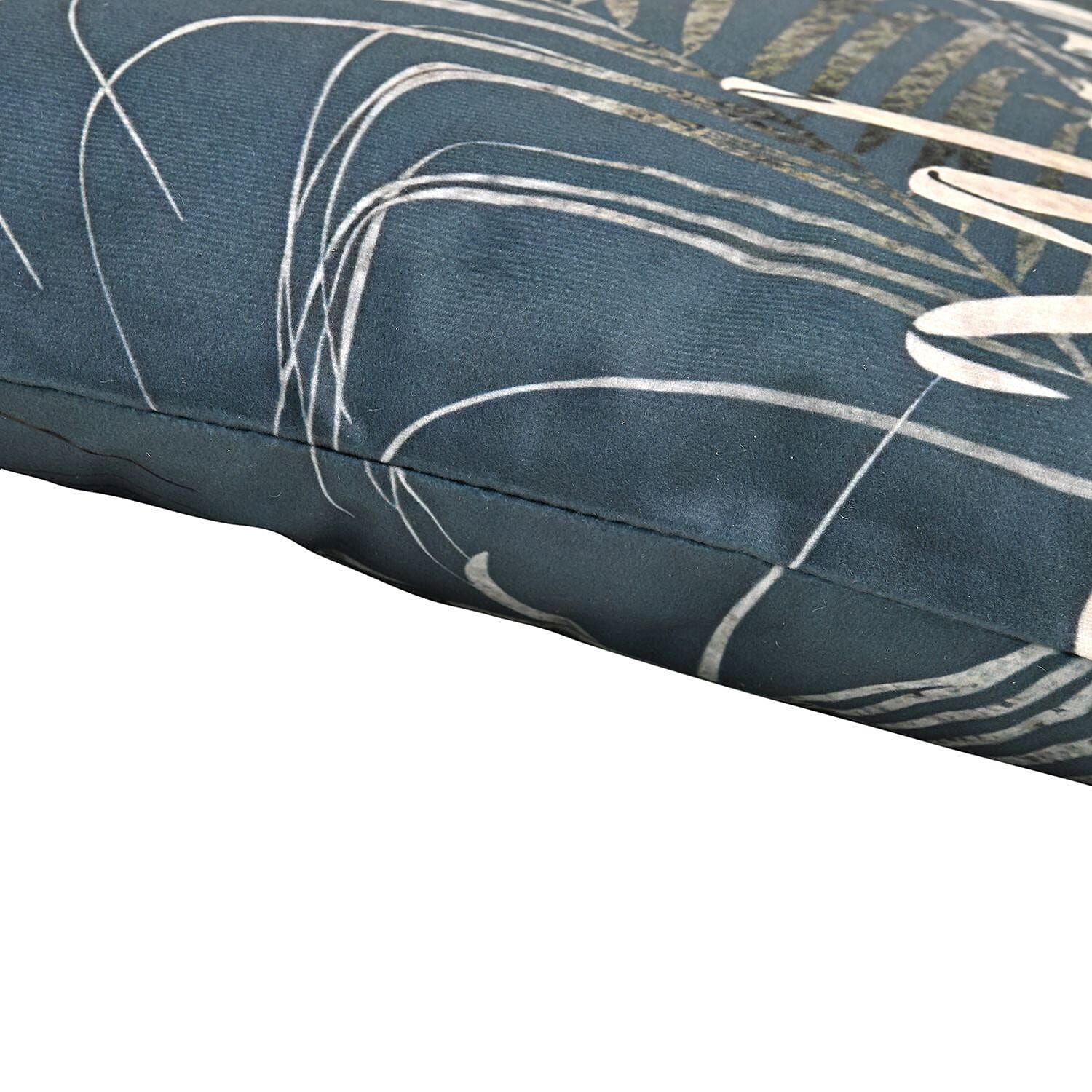 Set of 2 - Palm Leaves Pattern Cushion (Size - 43cm) - Dark Green