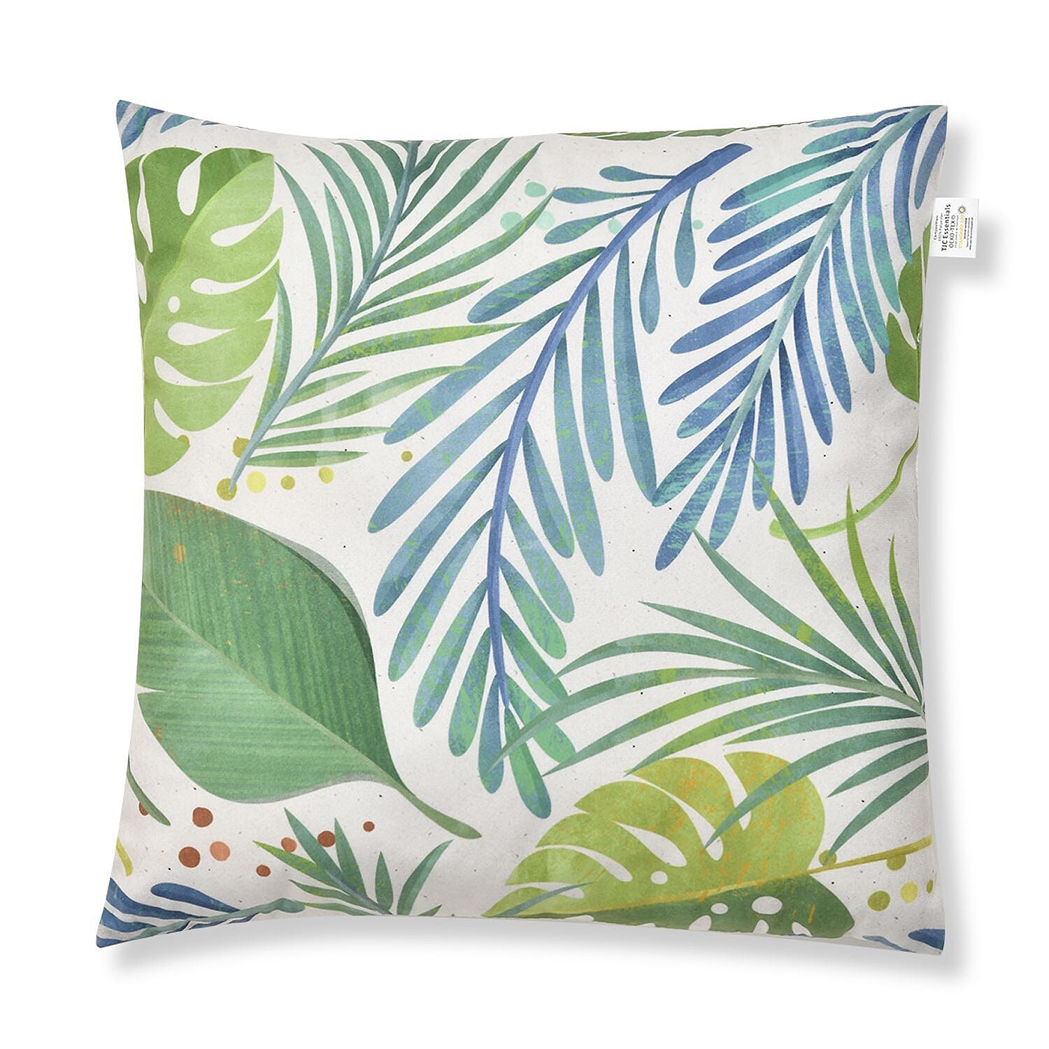 Set of 2 - Tropical Leaf Pattern Cushion (Size 43 cm) - Light Green