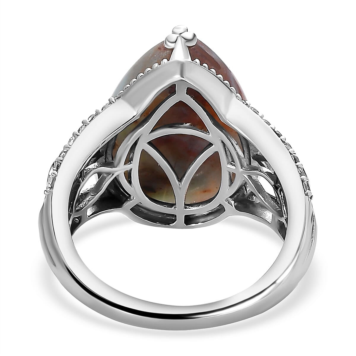 Zimbaprase and Multi Gemstone Ring in Platinum Overlay Sterling Silver 9.93 Ct