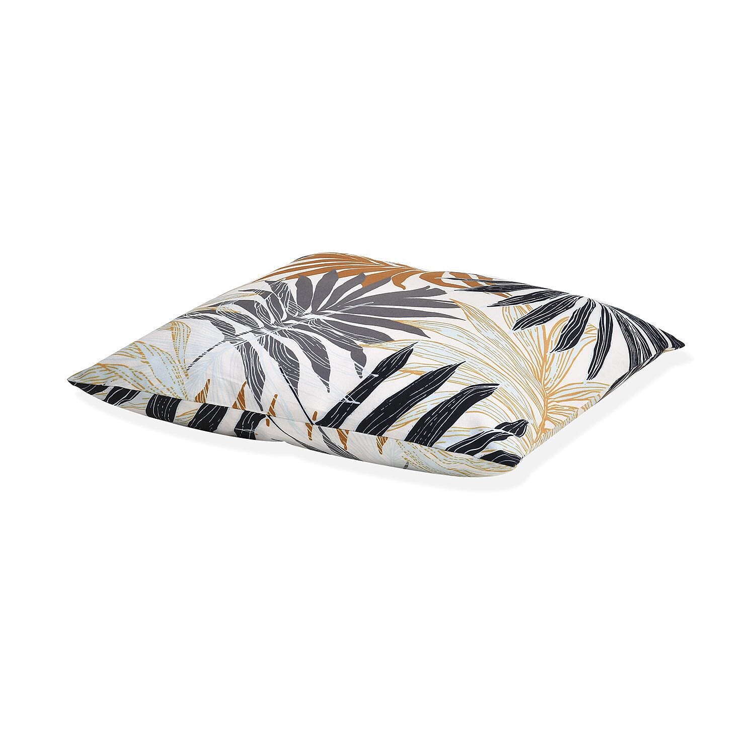 Set of 2 -  Palm Leaves Pattern Cushion (Size 43 cm) - Brown