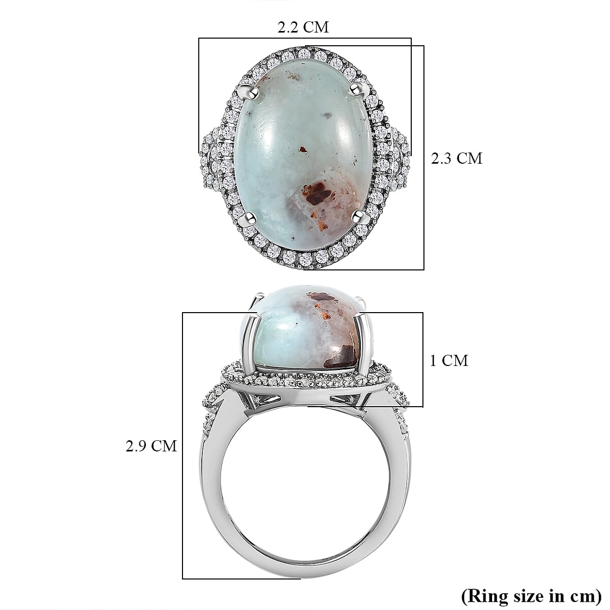 Zimbaprase and Natural Zircon Ring in Platinum Overlay Sterling Silver 15.98 Ct Zimbaprase and Natural Zircon Ring in Platinum Overlay Sterling Silver 15.98 Ct