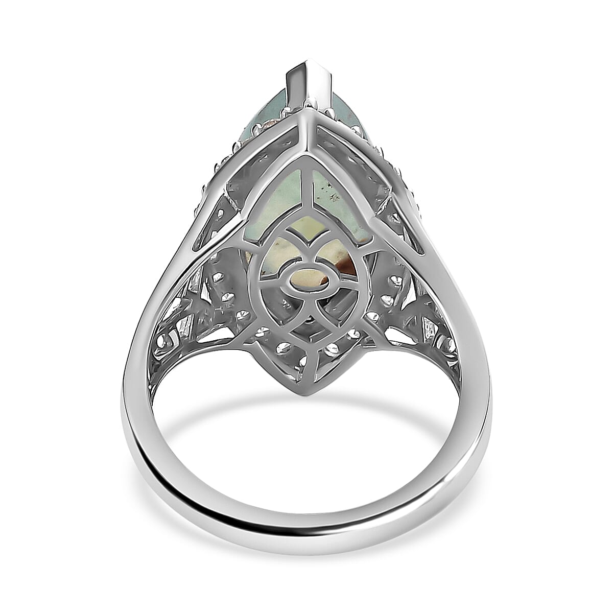 Zimbaprase and Natural Zircon Ring in Platinum Overlay Sterling Silver 7.04 Ct Zimbaprase and Natural Zircon Ring in Platinum Overlay Sterling Silver 7.04 Ct