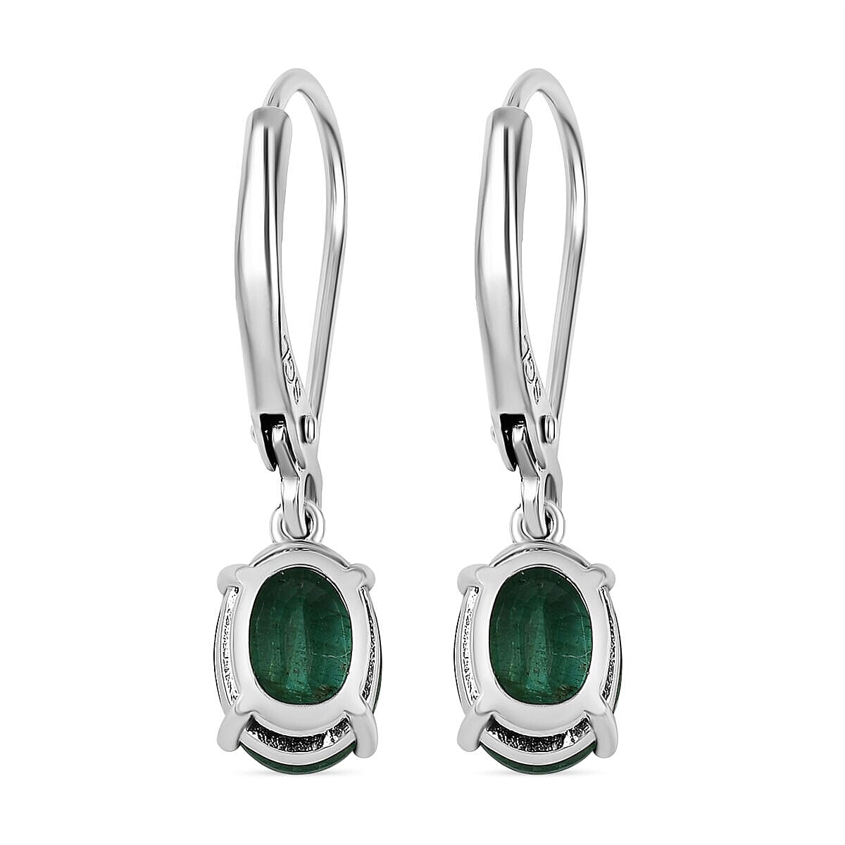AAA Exclusive Edition Gemfields Zambian Emerald Earrings (with Lever Back) in Sterling Silver 2.40 Ct.