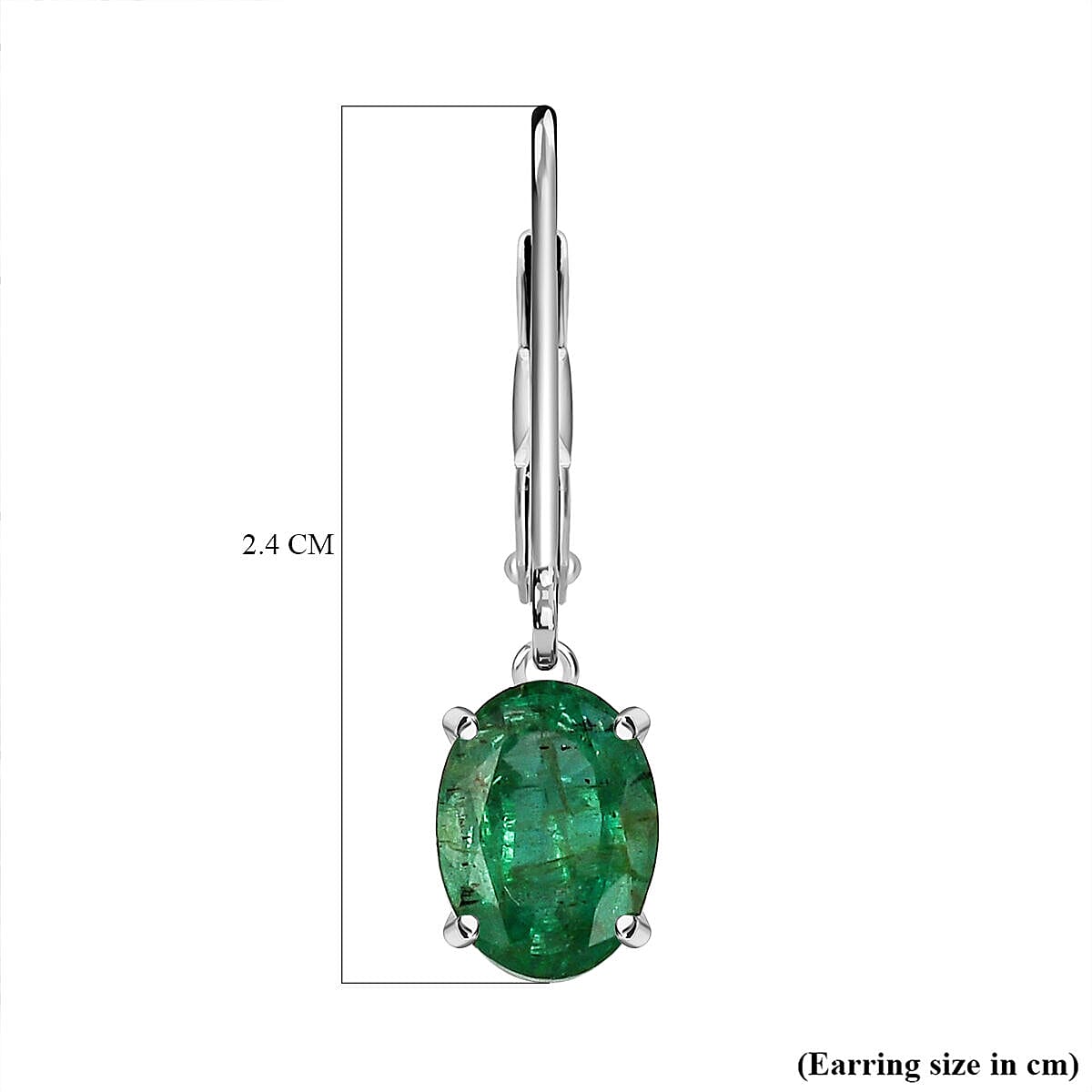 AAA Exclusive Edition Gemfields Zambian Emerald Earrings (with Lever Back) in Sterling Silver 2.40 Ct.
