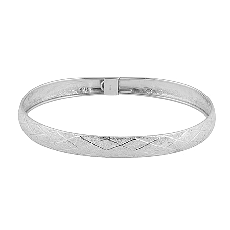 Diamond Cut Bangle Size 7 in Sterling Silver