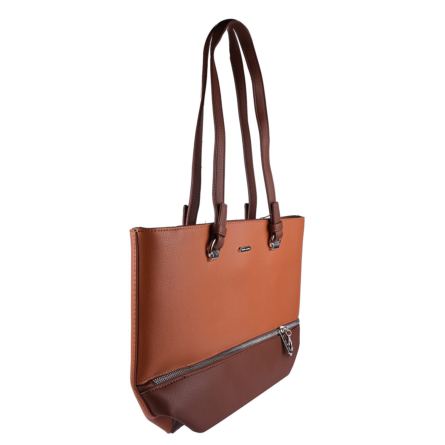 DAVID JONES Tote Bag with Shoulder Strap (Size 27x24x13Cm) - Tan & Brown