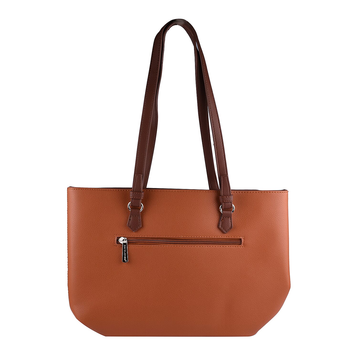 DAVID JONES Tote Bag with Shoulder Strap (Size 27x24x13Cm) - Tan & Brown