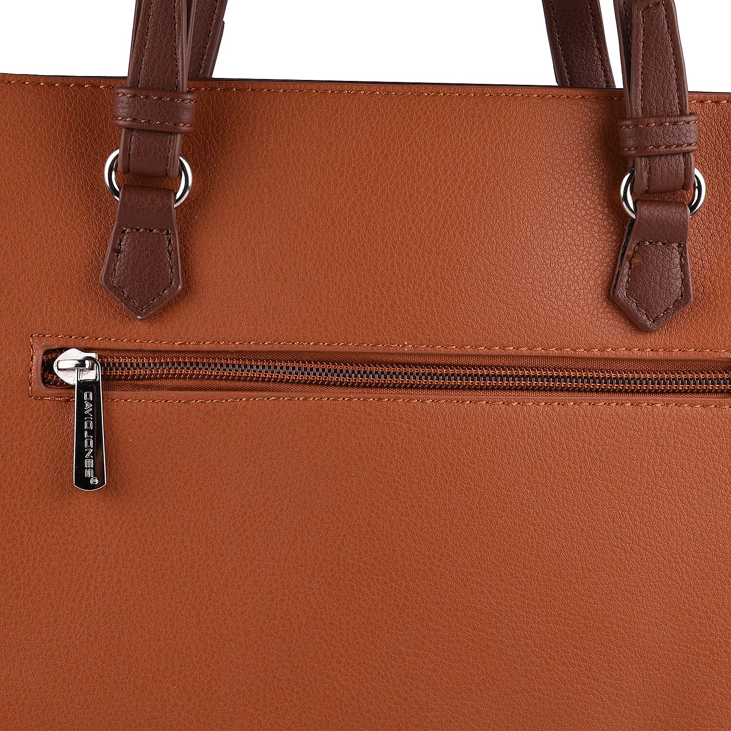 DAVID JONES Tote Bag with Shoulder Strap (Size 27x24x13Cm) - Tan & Brown