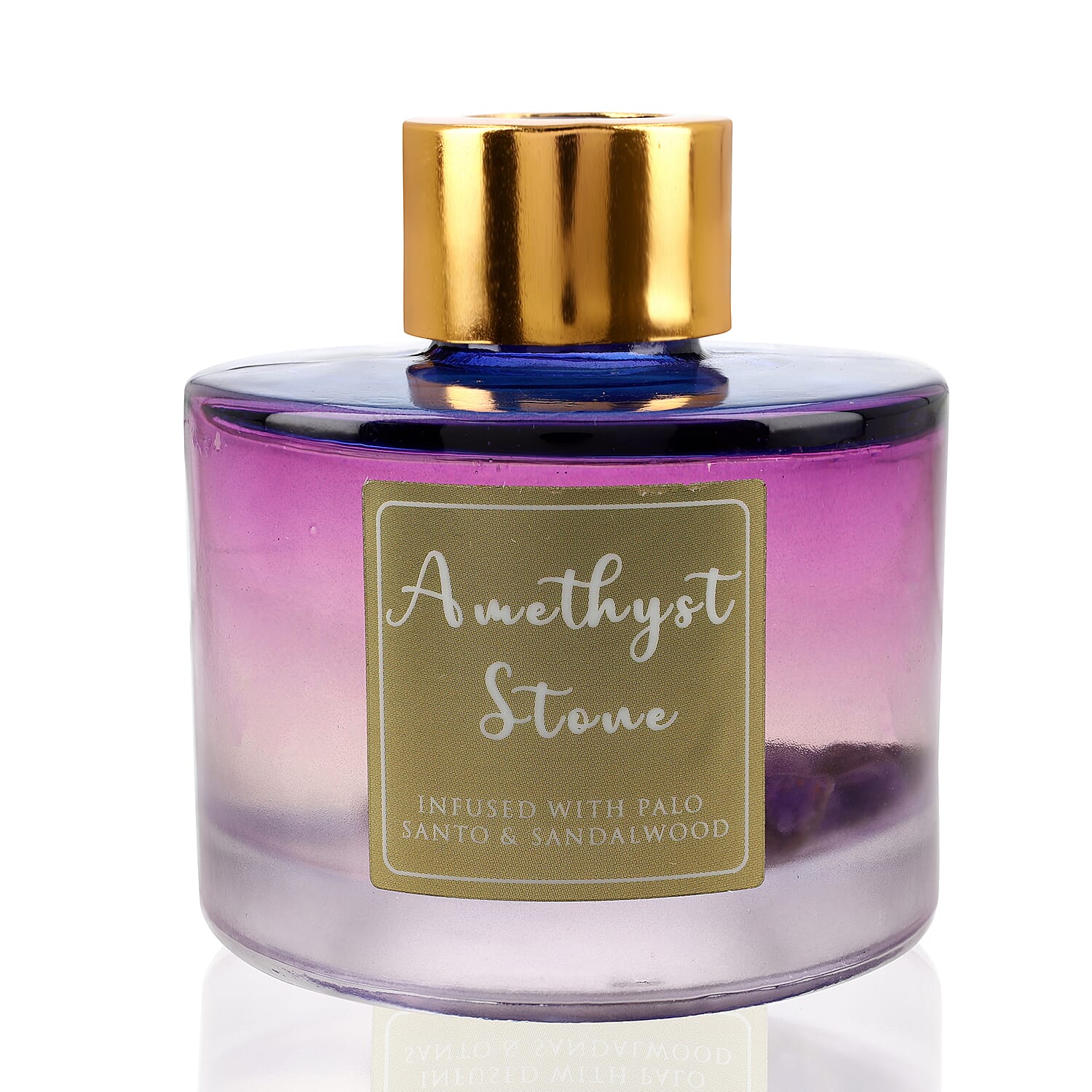 Healing Stone Reed Diffuser in Round Jar with Reed Sticks (105ml) - Purple