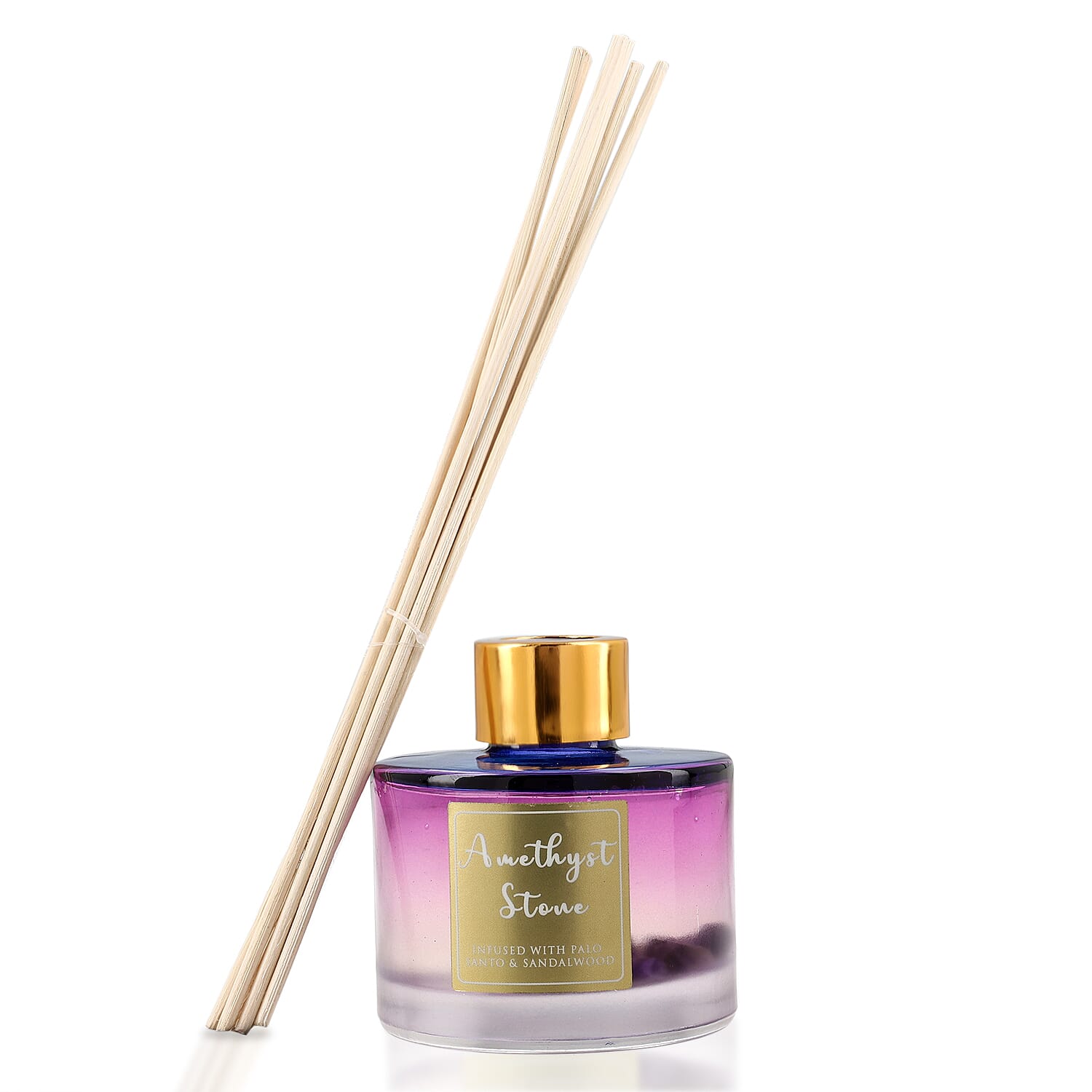 Healing Stone Reed Diffuser in Round Jar with Reed Sticks (105ml) - Purple