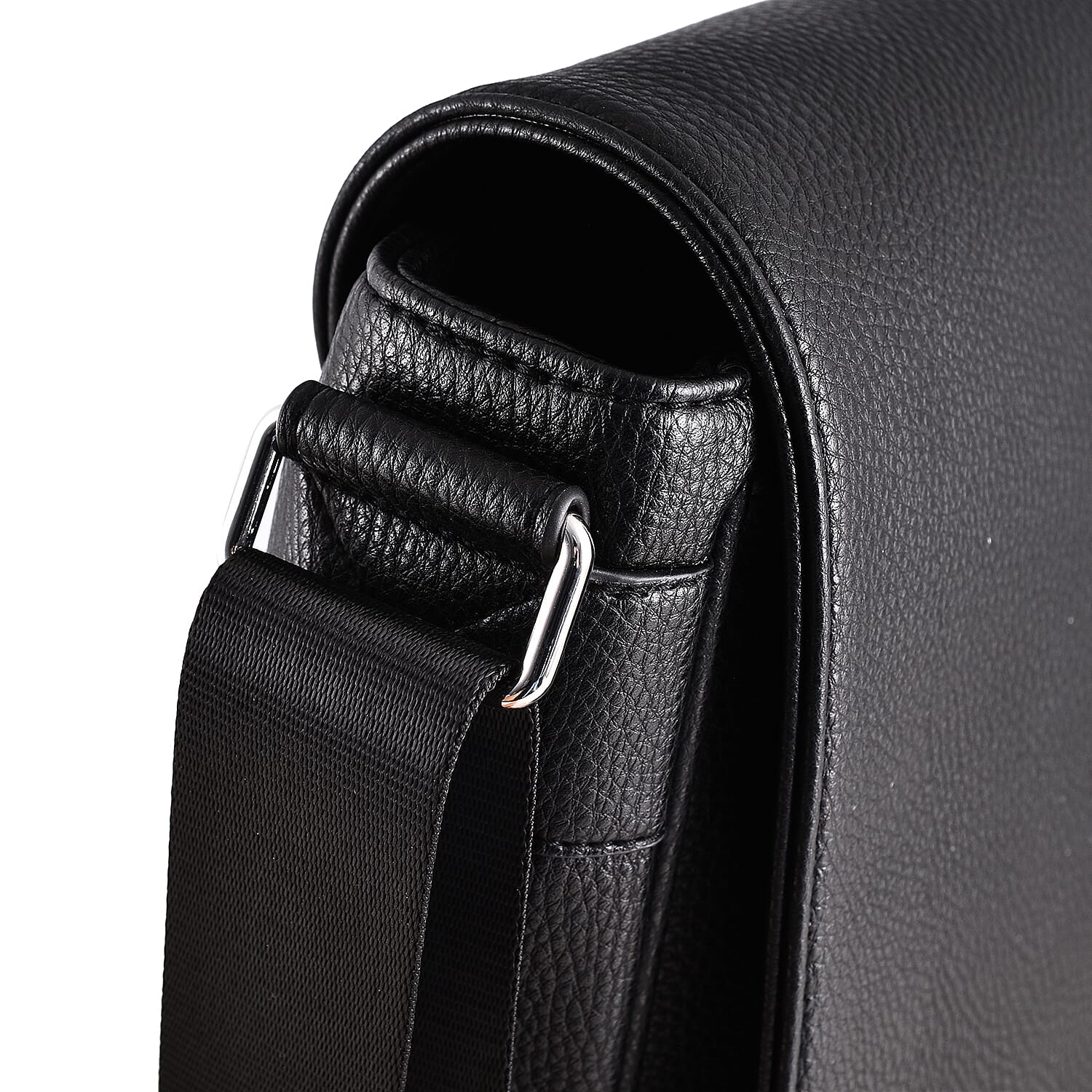 Mens Messenger Bag with Graphite Band and Magnetic Clasp Lock (Size 31x25x10 Cm) -  Black