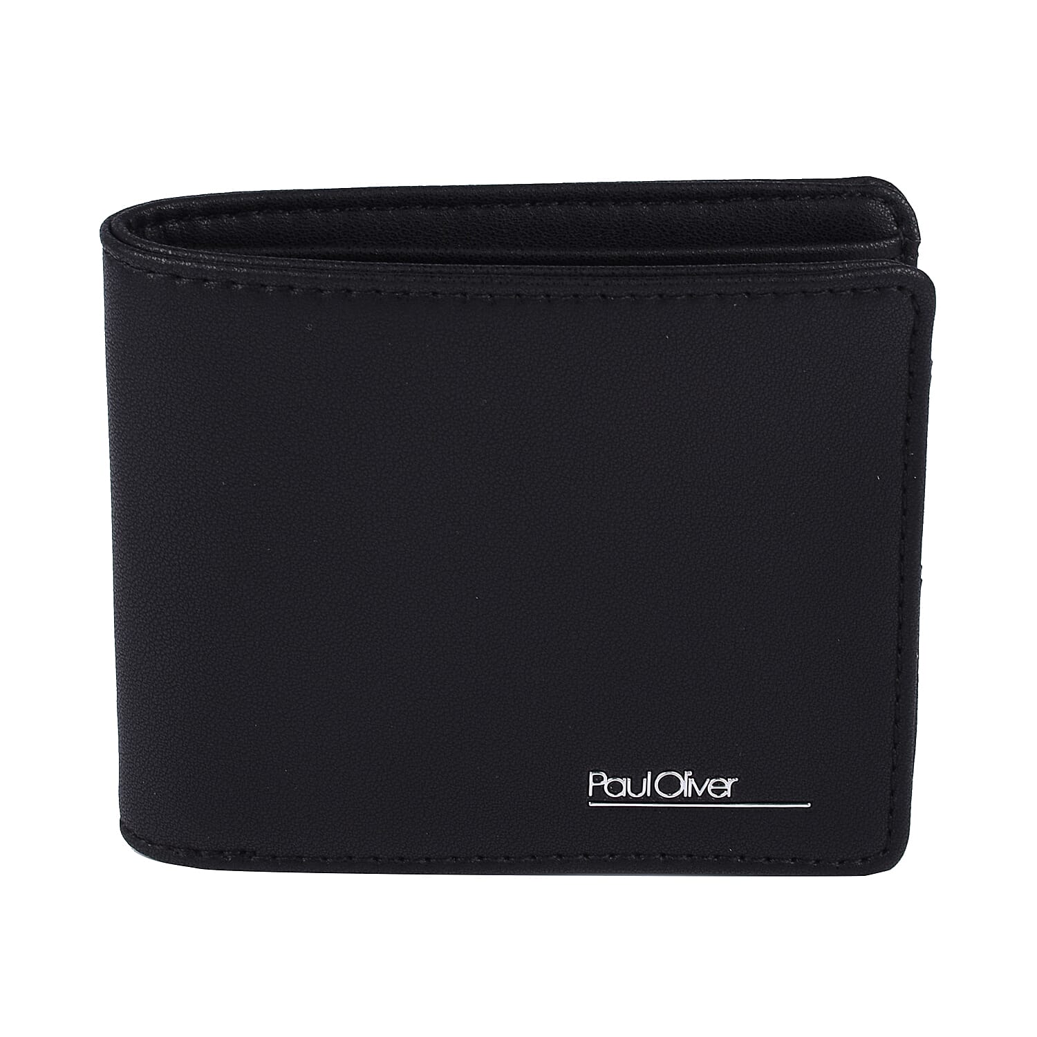 Mens Faux Leather Wallet with Striped Band (Size 21x9 Cm) - Black