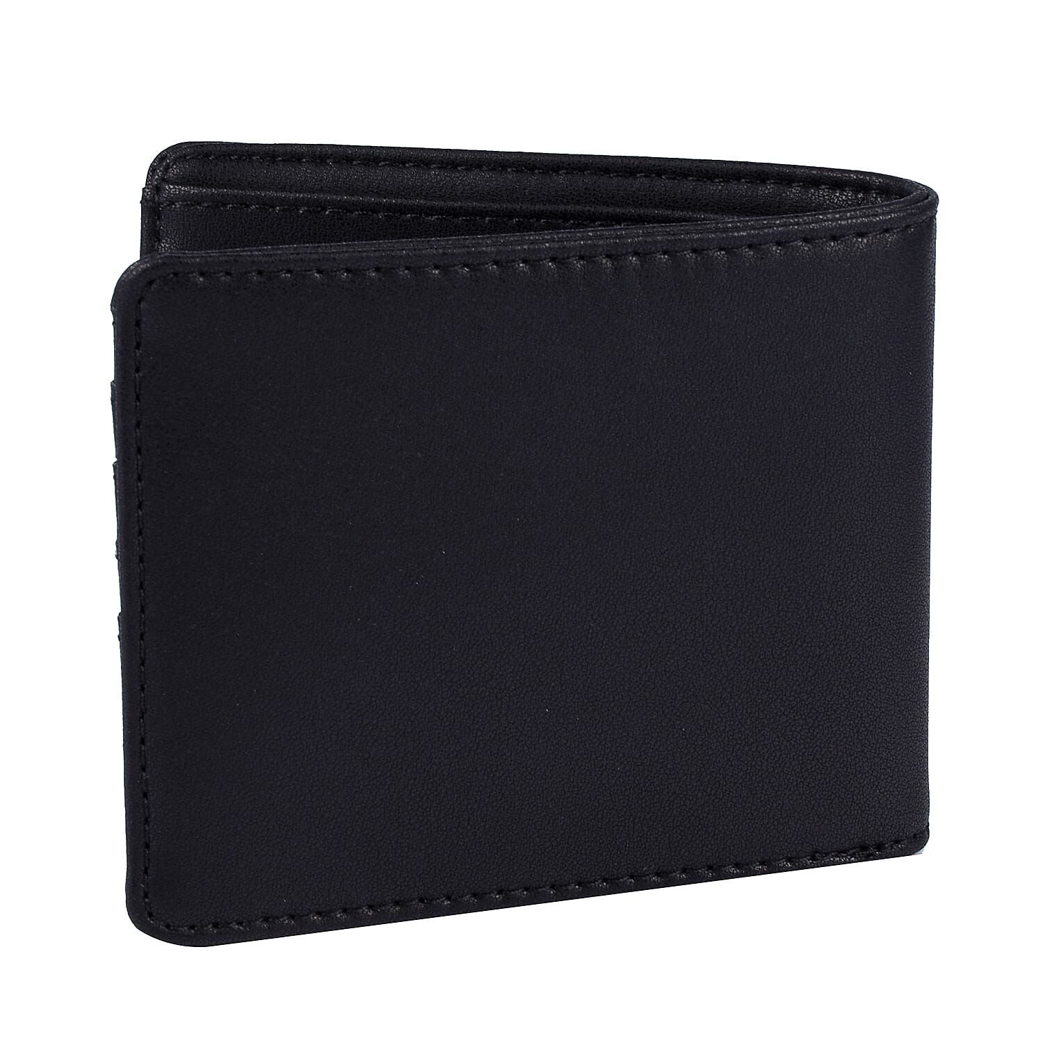 Mens Faux Leather Wallet with Striped Band (Size 21x9 Cm) - Black