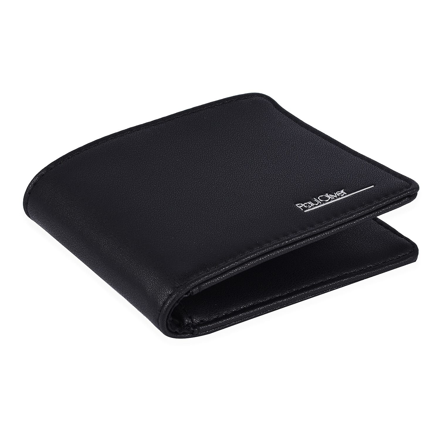 Mens Faux Leather Wallet with Striped Band (Size 21x9 Cm) - Black