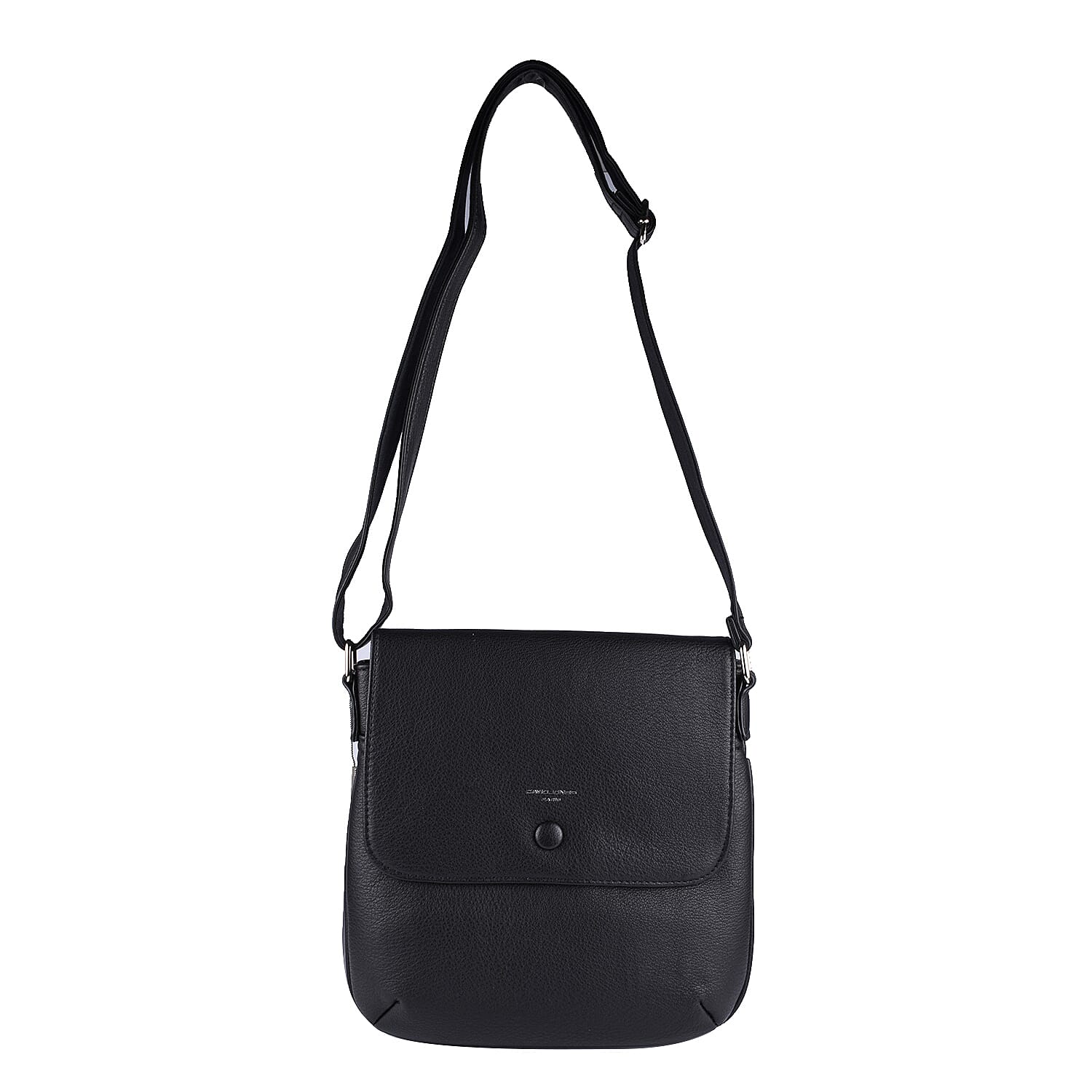 DAVID JONES Crossbody Bag with Shoulder Strap (Size25x22x2Cm) - Black