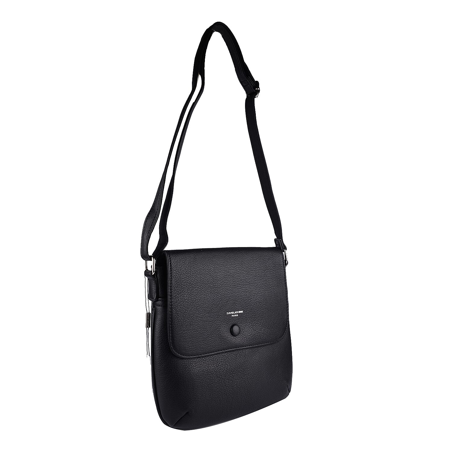 DAVID JONES Crossbody Bag with Shoulder Strap (Size25x22x2Cm) - Black